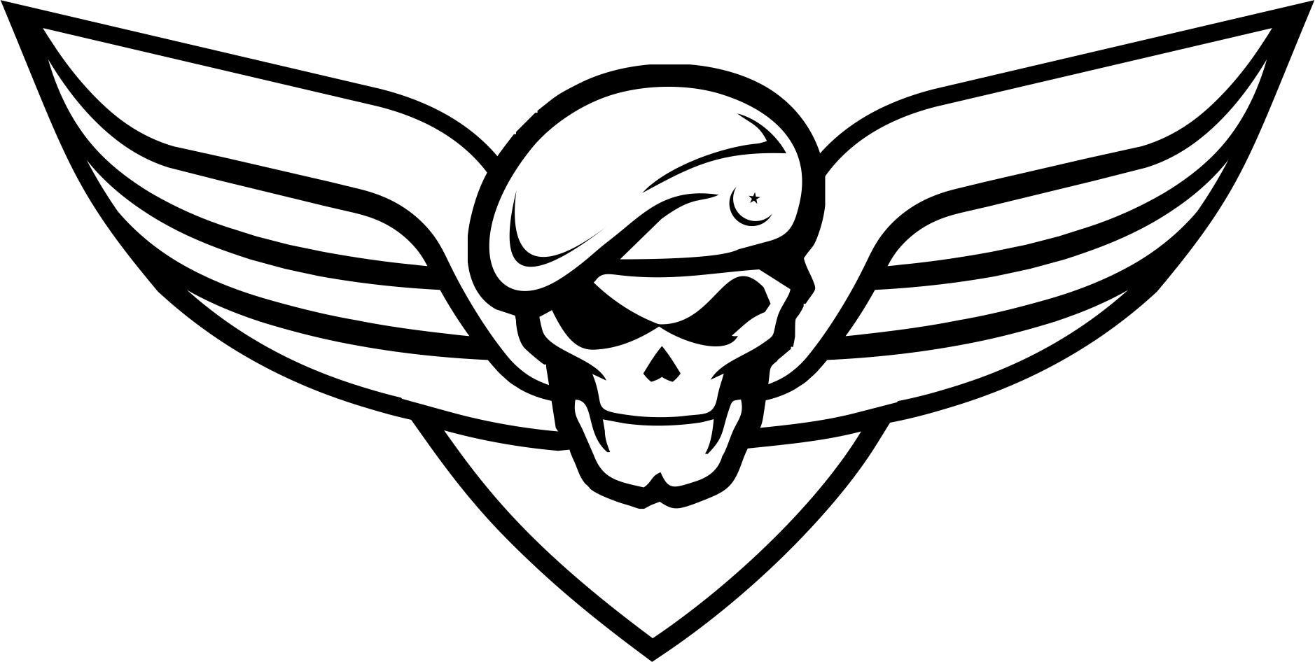 Blackzero Skull Logo White